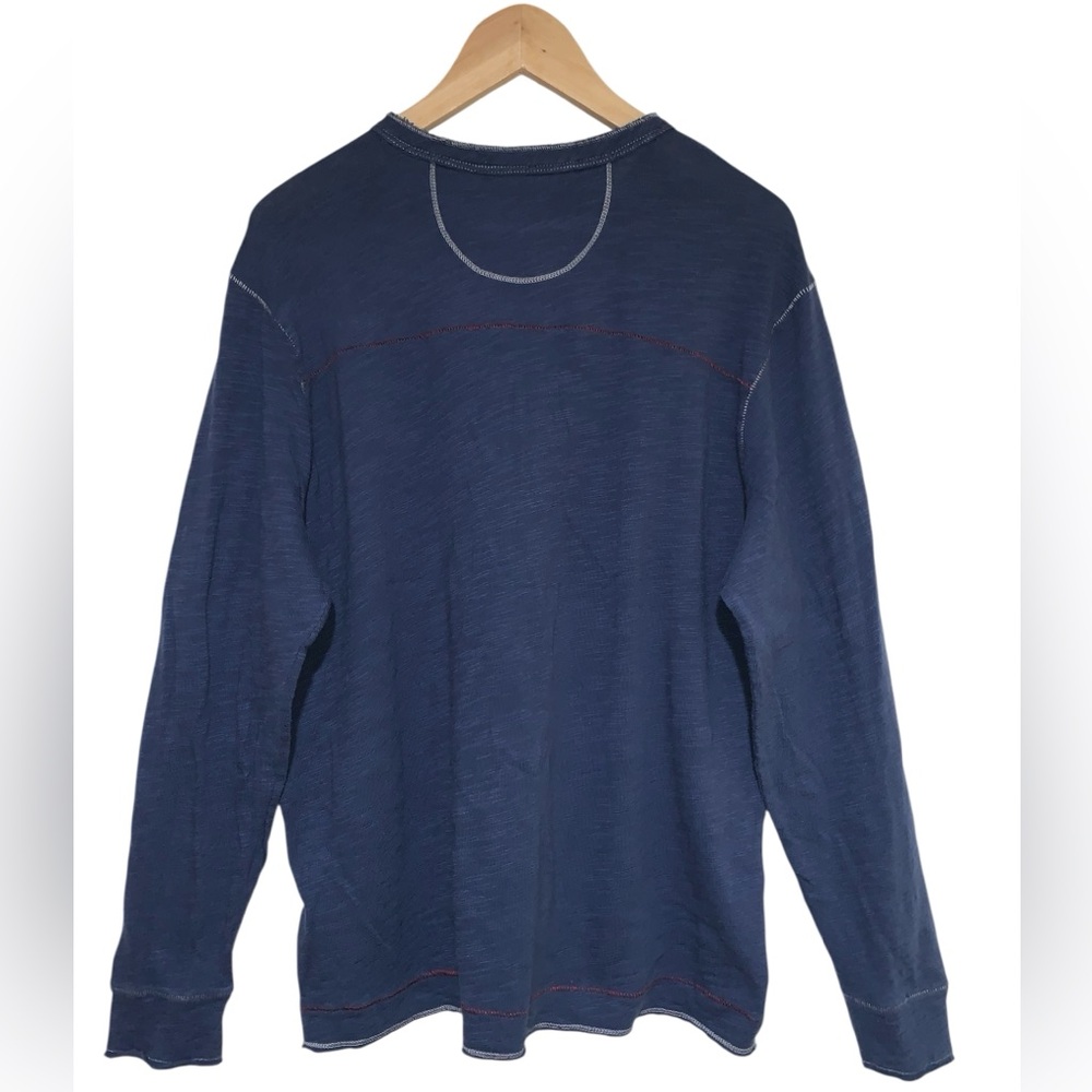 True Grit Men's Soft Henley Pullover Shirt Blue Size: L - Picture 9 of 13